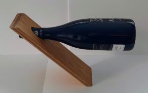 Handcrafted Wooden Wine Bottle Holder "Striped Oak"