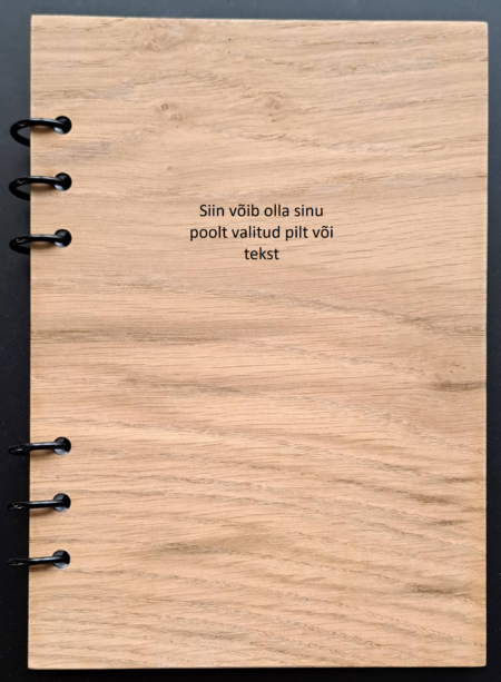 Käsitöövineerist kaantega märkmik