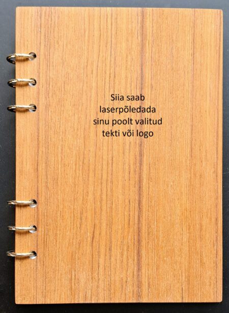 Käsitöövineerist kaantega märkmik