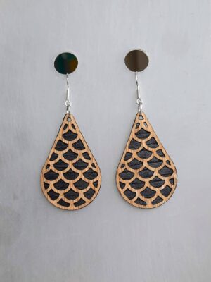 Wooden Earrings "Elegant Scales"