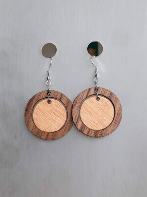 Unique Wooden Earrings "Nature Rings"