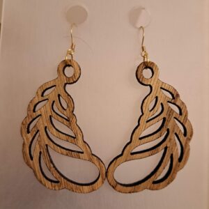 Wooden Earrings "Feather"